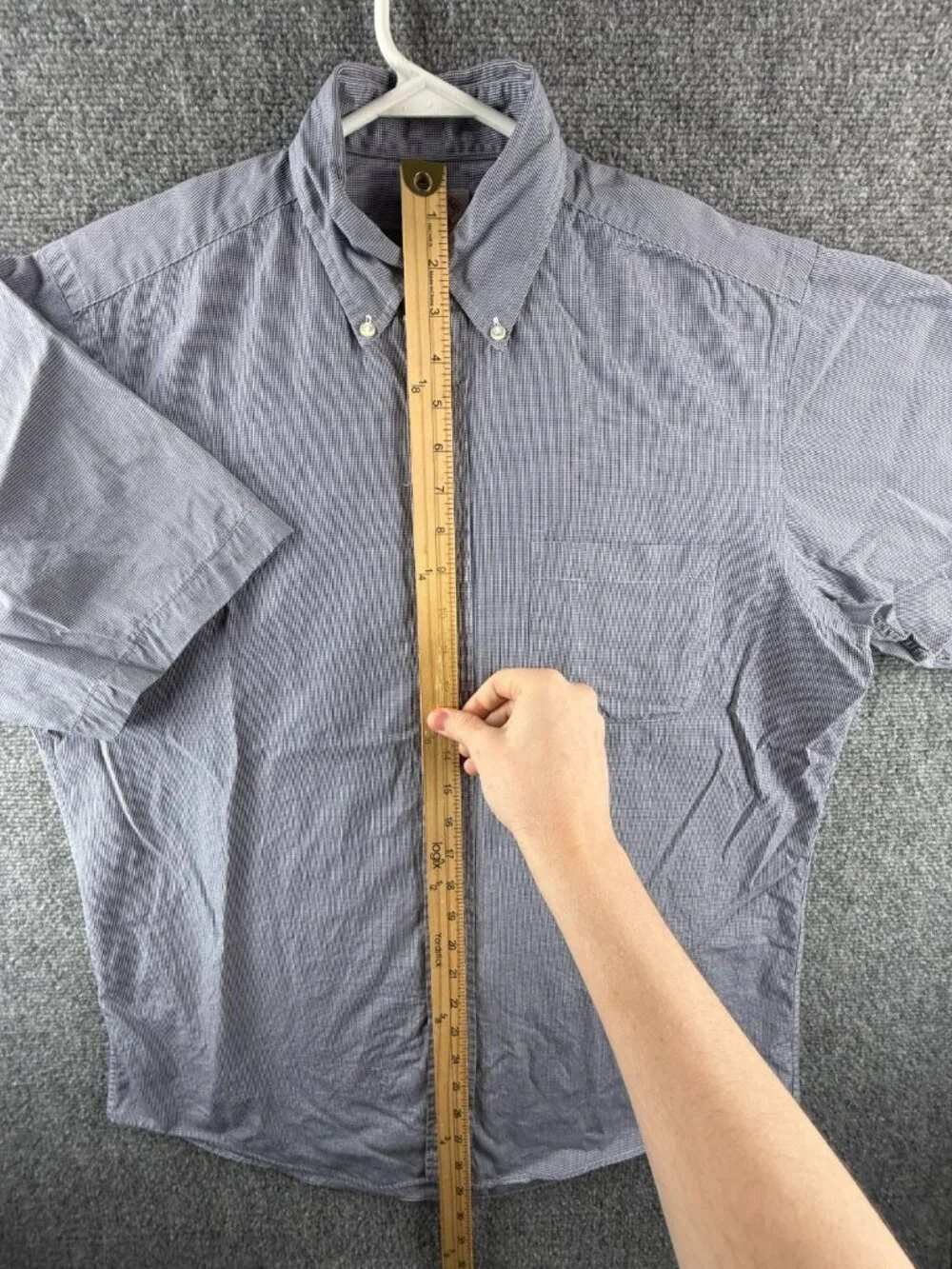 Brooks Brothers Blue 15 Cotton Check Button-Down Short Sleeve Shirt Men Office